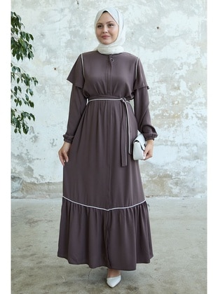 Brown - Unlined - Abaya - InStyle