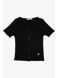 Black - 150gr - Girls` T-Shirt
