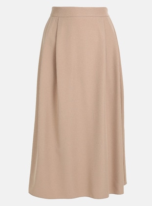 Beige - Plus Size Skirt - Alia