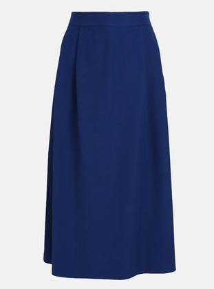 Navy Blue - Plus Size Skirt - Alia