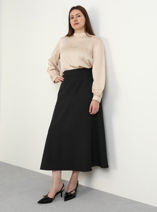 Black - Plus Size Skirt - Alia