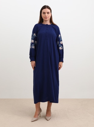 Navy Blue - Plus Size Dress - Alia