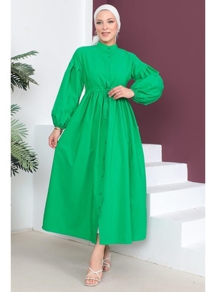أخضر - فستان - Hafsa Mina