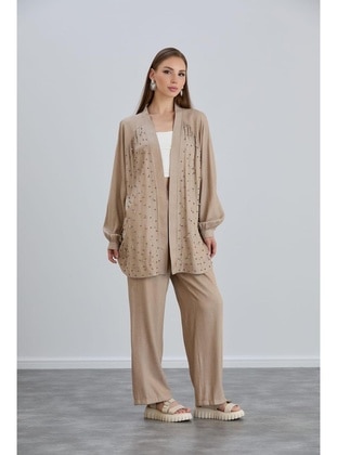 Beige - Suit - Maymara