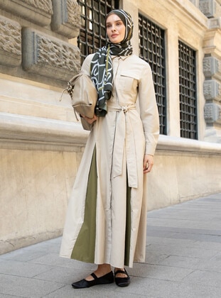 Beige - Modest Dress - Refka