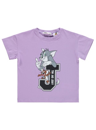Lilac - Girls` T-Shirt - Tom & Jerry