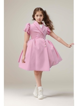 Powder Pink - Fully Lined - Girls` Dress - Riccotarz
