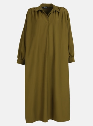 Khaki - Plus Size Dress - Alia