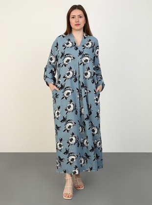 Blue - Plus Size Dress - Alia