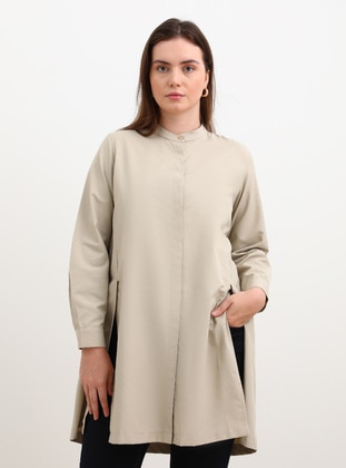 Stone Color - Plus Size Tunic - Alia