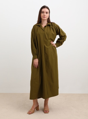 Khaki - Plus Size Dress - Alia