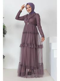 Dark Lilac - Fully Lined - Modest Evening Dress
