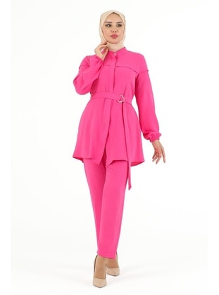 Fuchsia - Suit - Burcu Fashion