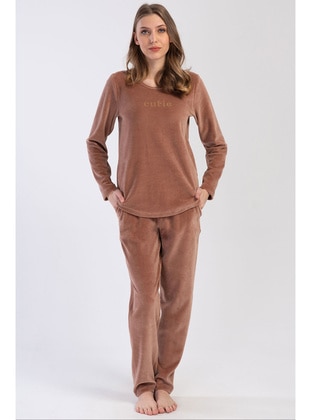 Brown - Pyjama Set - Vienetta