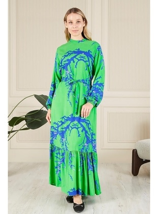 أخضر - فستان مقاس كبير - Ferace