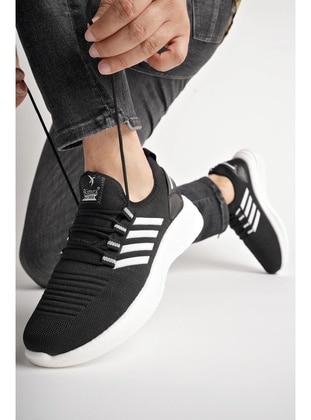 أبيض أسود - حذاء رياضي - أحذية رياضية - Muggo