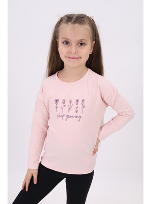 Green - Powder Pink - Girls` T-Shirt - Toontoy