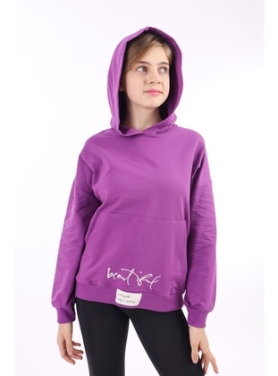Bitter Chocolate - Dark Powder Pink - Purple - Girls` Sweatshirt - Toontoy