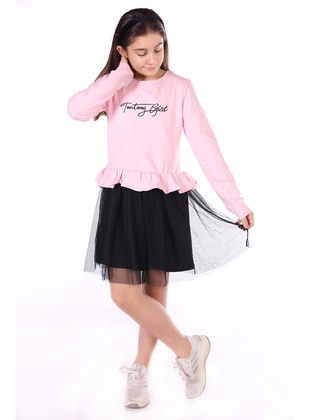 Black - Pink - Girls` Dress - Toontoy