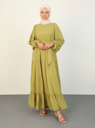 Olive Green - Modest Dress - Refka