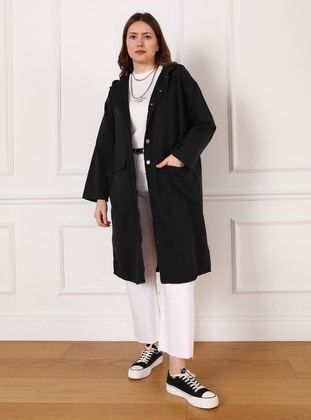 Anthracite - Plus Size Topcoat - Alia