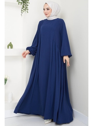 Navy Blue - Modest Dress - Hafsa Mina
