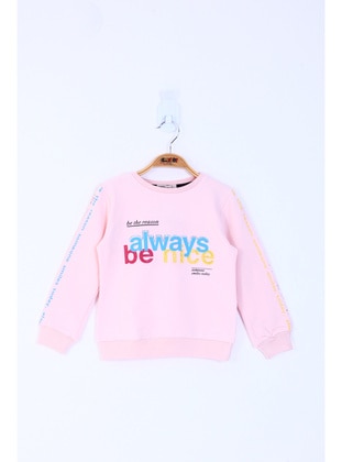 Black - Powder Pink - Girls` Sweatshirt - Toontoy