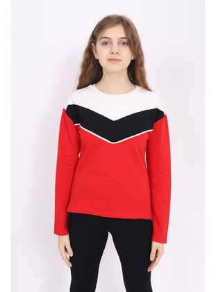 Black - Red - Girls` T-Shirt - Toontoy