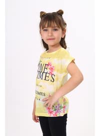 Black - Pink - Mint Green - Yellow - Girls` T-Shirt