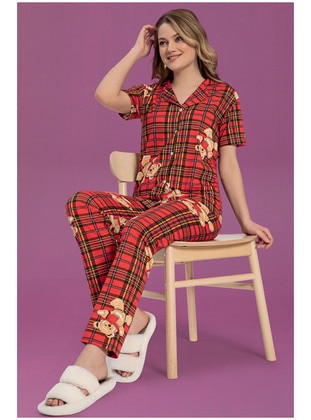 Red - Pyjama Set - Tampap