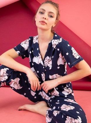 Dark Navy Blue - Pyjama Set - Tampap