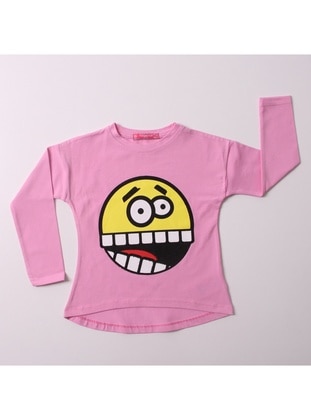 Salmon - Pink Melange - Pink - Girls` Sweatshirt - Toontoy