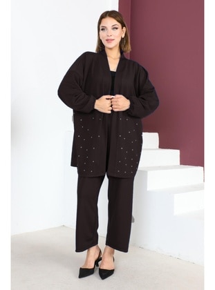 Black - Plus Size Suit - Maymara