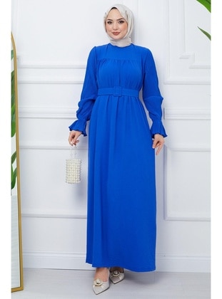 أزرق بترولي - فستان - Hafsa Mina