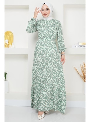 Mint Green - Modest Dress - Hafsa Mina