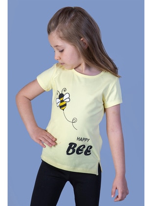 Sea Green - Yellow - Girls` T-Shirt - Toontoy