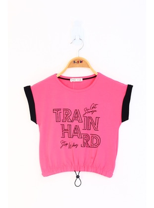 Yellow - Powder Pink - Pink - Mint Green - Fuchsia - Girls` T-Shirt - Toontoy