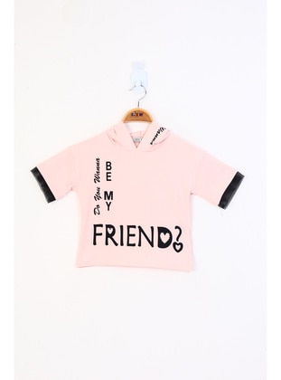 Orange - Powder Pink - Girls` T-Shirt - Toontoy
