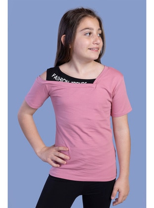 Green - Yellow - Lilac - Dusty Rose - Girls` T-Shirt - Toontoy