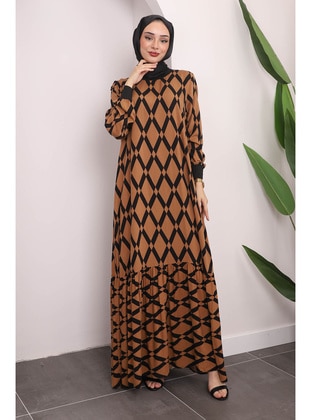 Camel - Unlined - Modest Dress - İmaj Butik