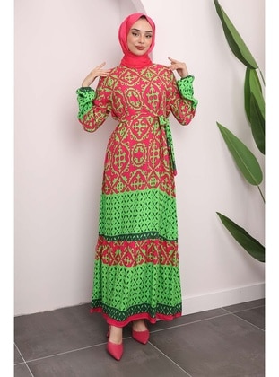 Fuchsia - Unlined - Modest Dress - İmaj Butik