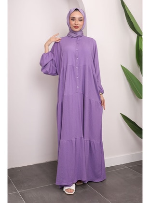Lilac - Unlined - Modest Dress - İmaj Butik