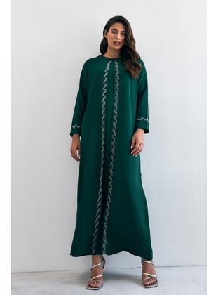 Khaki - Plus Size Evening Dress - Vavinor