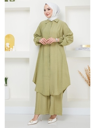 Olive Green - Suit - Hafsa Mina