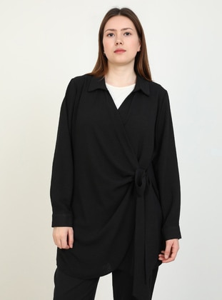 Black - Plus Size Tunic - Alia