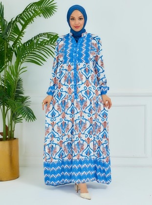 Blue - Modest Dress - ZENANE