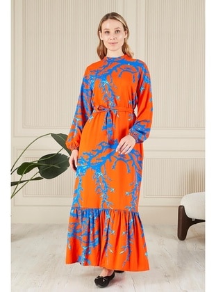 Orange - Plus Size Dress - Ferace