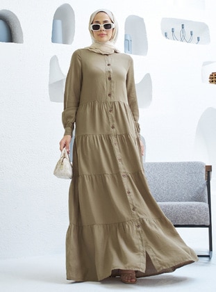 Khaki - Modest Dress - Neways