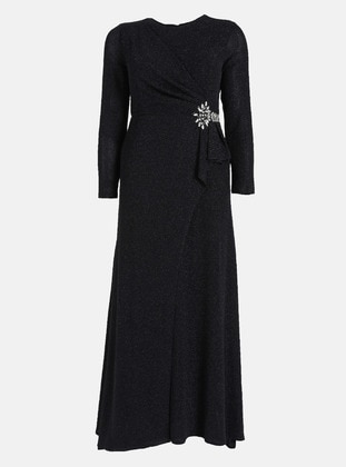 Black - Plus Size Evening Dress - Alia