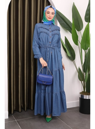 Dark Blue - Unlined - Modest Dress - İmaj Butik
